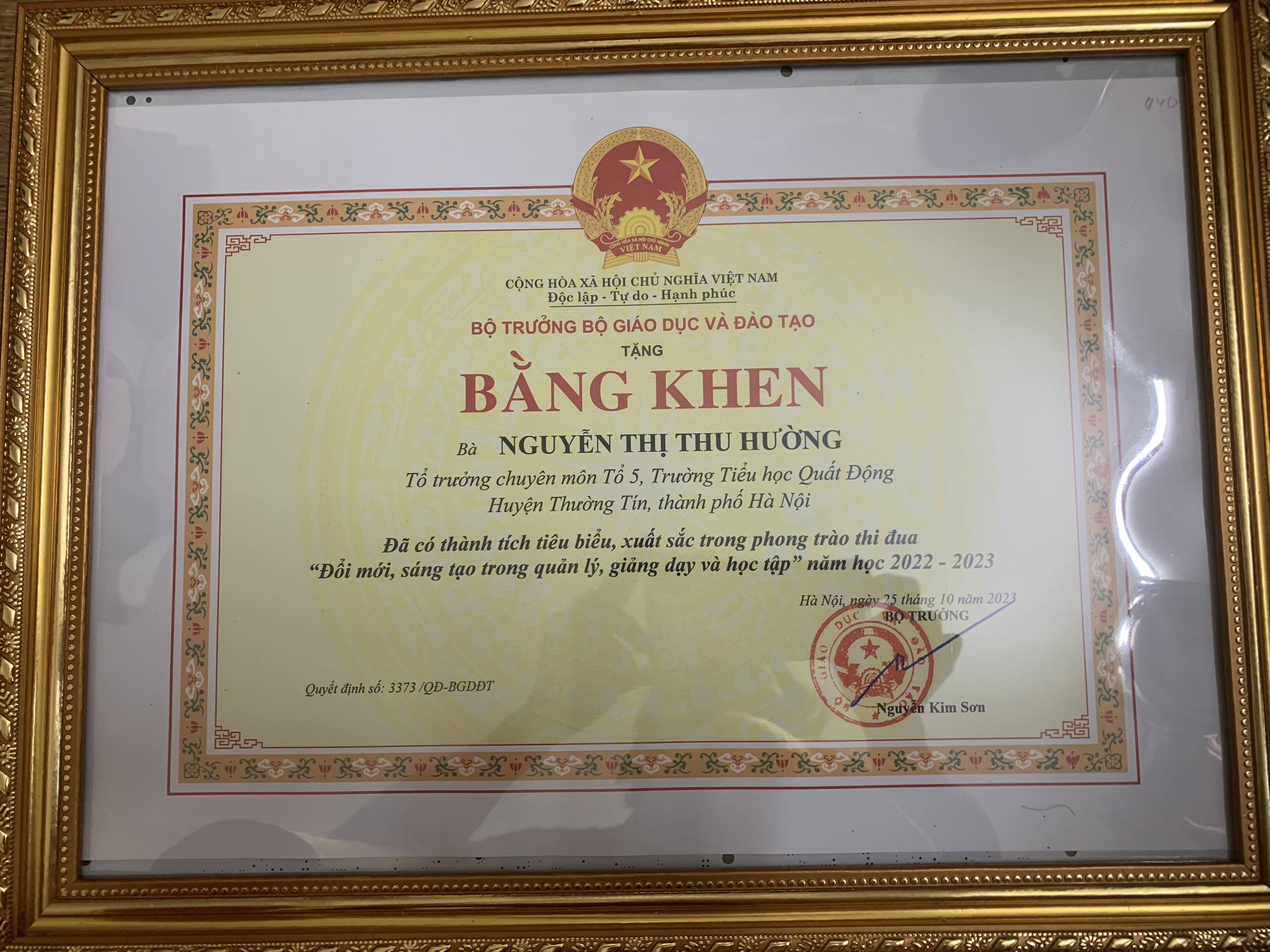 HUYỆN THƯỜNG TÍN THÀNH PHỐ HÀ NỘI BIỂU DƯƠNG THẦY CÔ GIÁO ĐƯỢC NHẬN PHẦN THƯỞNG CAO QUÝ CỦA BỘ TRƯỞNG BỘ GIÁO DỤC ĐÀO TẠO NHÂN NGÀY 20/11 – NGÀY NHÀ GIÁO VIỆT NAM