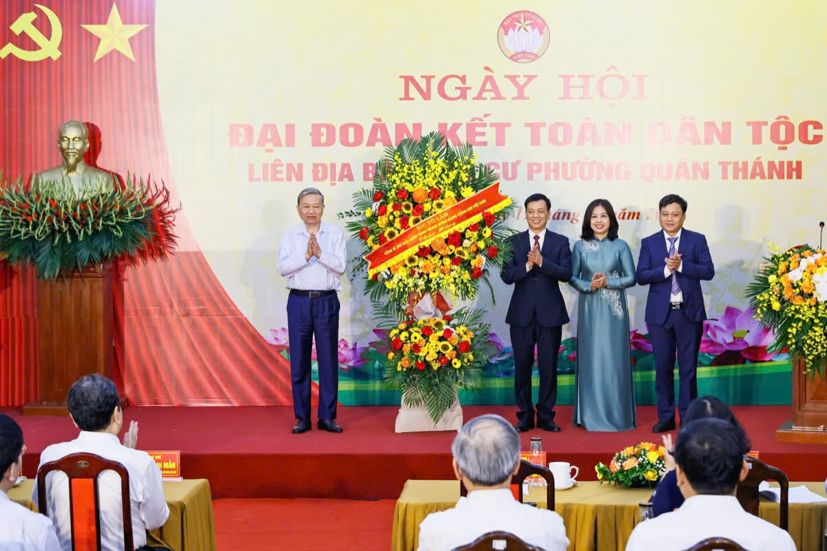 Tổng Bí thư Tô Lâm dự Ngày hội Đại đoàn kết tại phường Quán Thánh