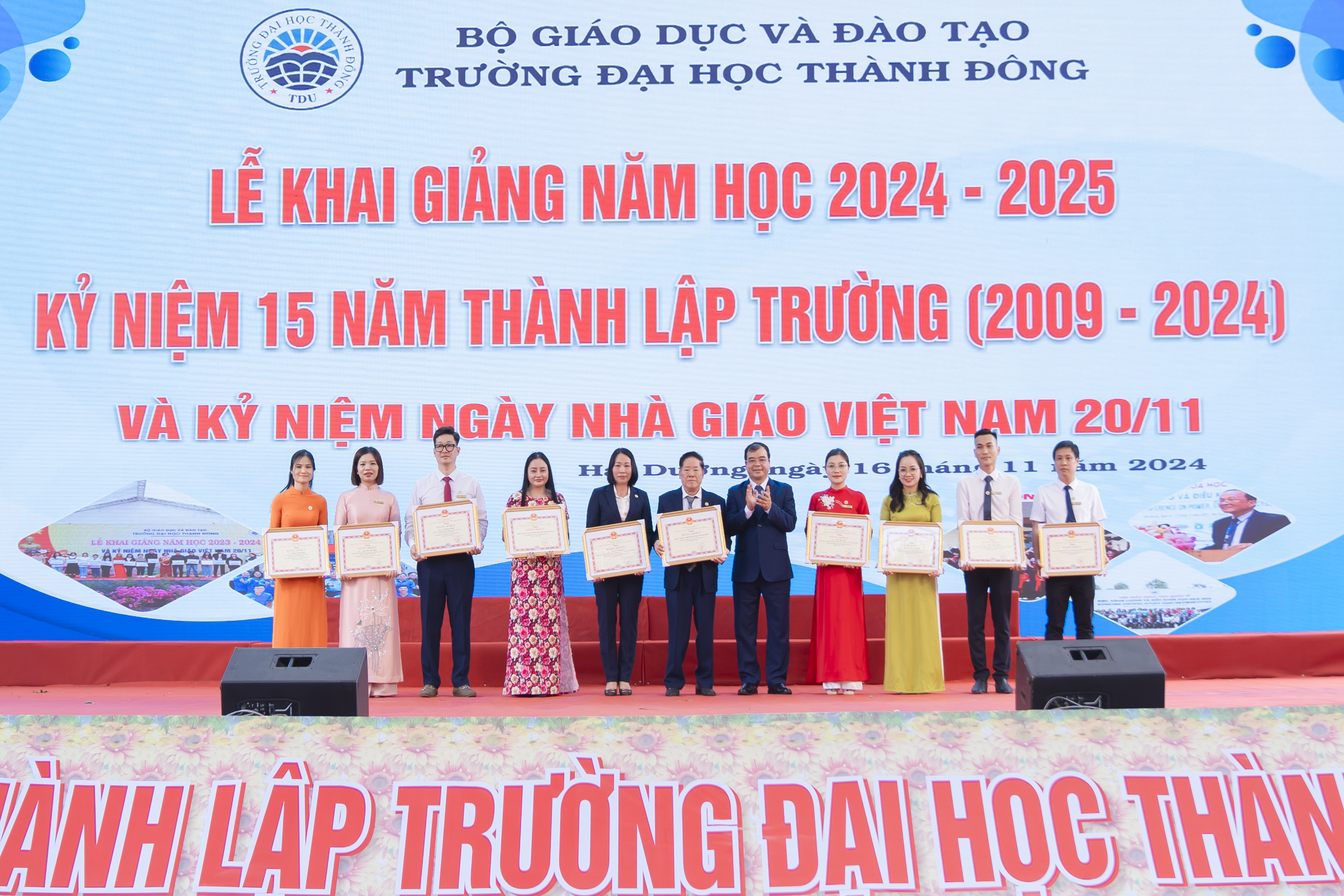 TRƯỜNG ĐẠI HỌC THÀNH ĐÔNG: KHAI GIẢNG NĂM HỌC 2024-2025, KỶ NIỆM 15 NĂM THÀNH LẬP TRƯỜNG VÀ CHÀO MỪNG NGÀY NHÀ GIÁO VIỆT NAM 20/11