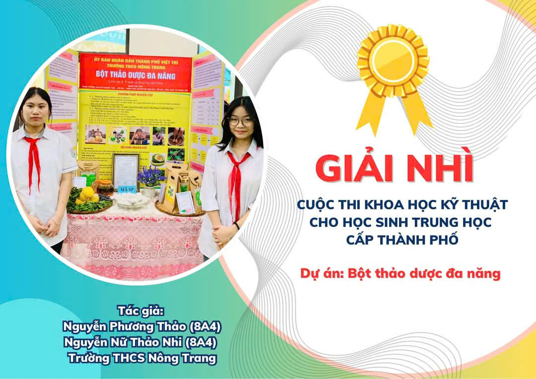 Phú Thọ: Trường THCS Nông Trang có bốn dự án khoa học kỹ thuật cấp thành phố năm học 2024 - 2025 đều đoạt giải