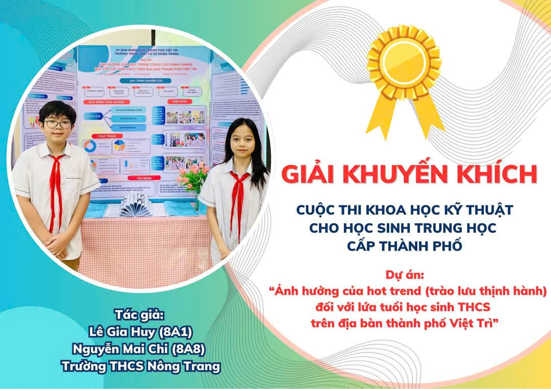 Phú Thọ: Trường THCS Nông Trang có bốn dự án khoa học kỹ thuật cấp thành phố năm học 2024 - 2025 đều đoạt giải