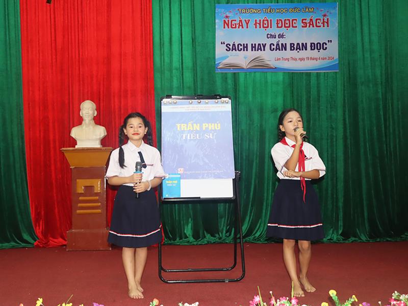 NHIỀU HOẠT ĐỘNG HẤP DẪN TẠI NGÀY HỘI SÁCH TRƯỜNG TIỂU HỌC ĐỨC LÂM
