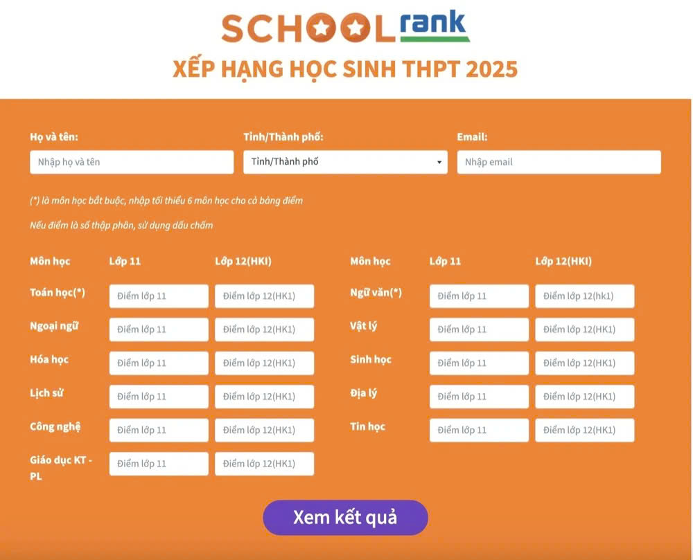 SchoolRank 2025: Công cụ hỗ trợ tra cứu xếp hạng học sinh THPT