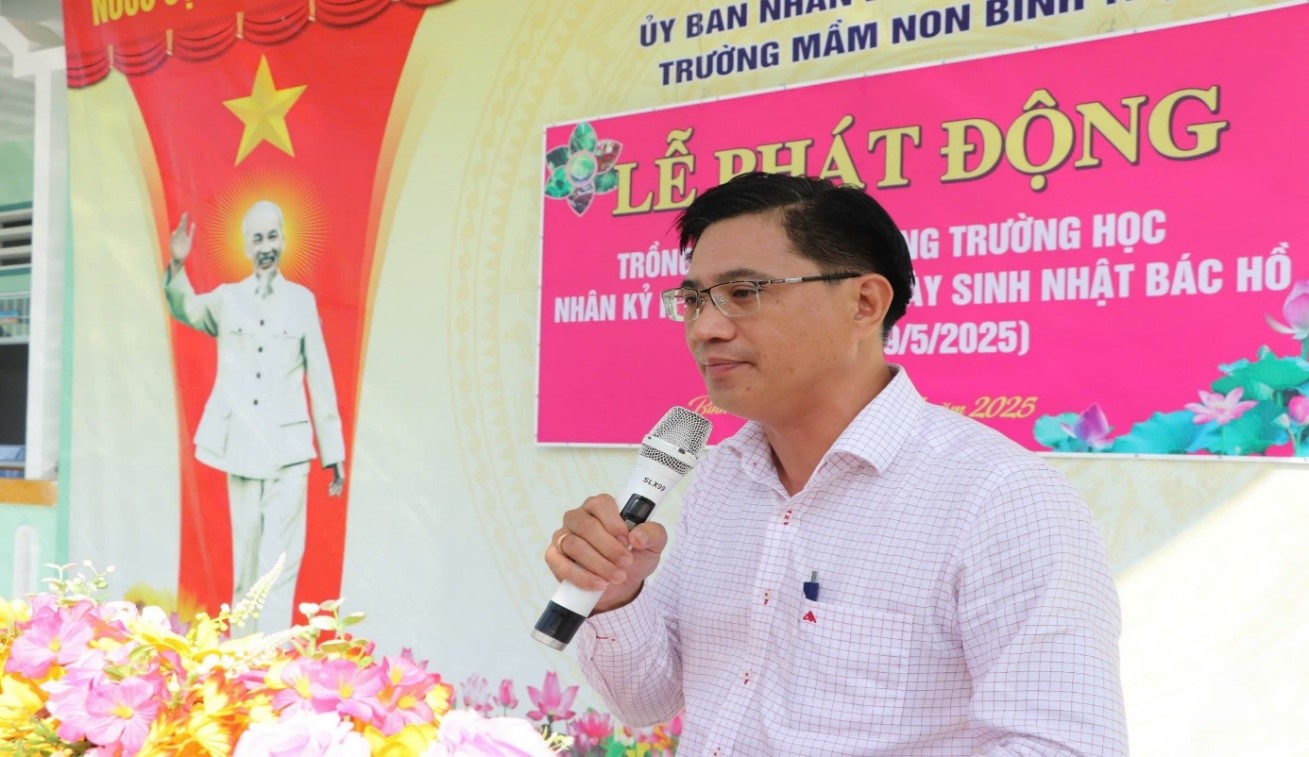 LỄ PHÁT ĐỘNG TRỒNG CÂY XANH NHÂN KỶ NIỆM 135 NĂM NGÀY SINH BÁC HỒ, TẠI TRƯỜNG MẦM NON BÌNH THẠNH B HUYỆN CAO LÃNH TỈNH ĐỒNG THÁP