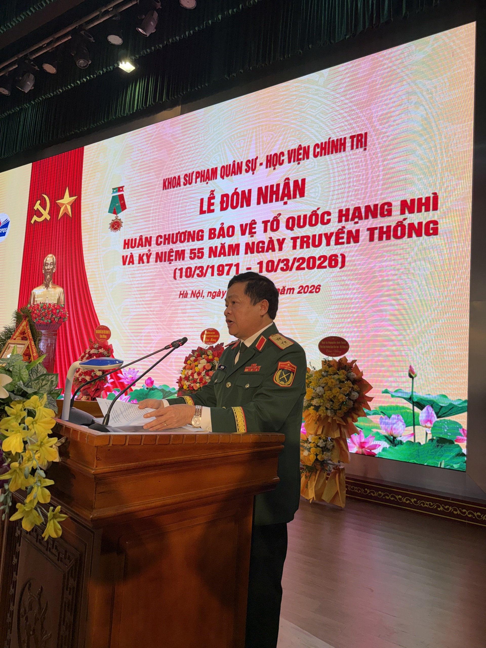 Khoa Sư phạm quân sự - Học viện Chính trị tổ chức Lễ đón nhận Huân chương Bảo vệ Tổ quốc và Kỷ niệm 55 năm ngày truyền thống