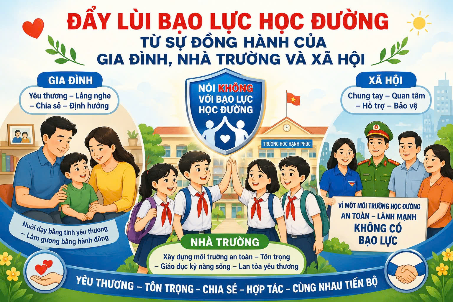 Đẩy lùi bạo lực học đường cần sự đồng hành của gia đình, nhà trường và xã hội
