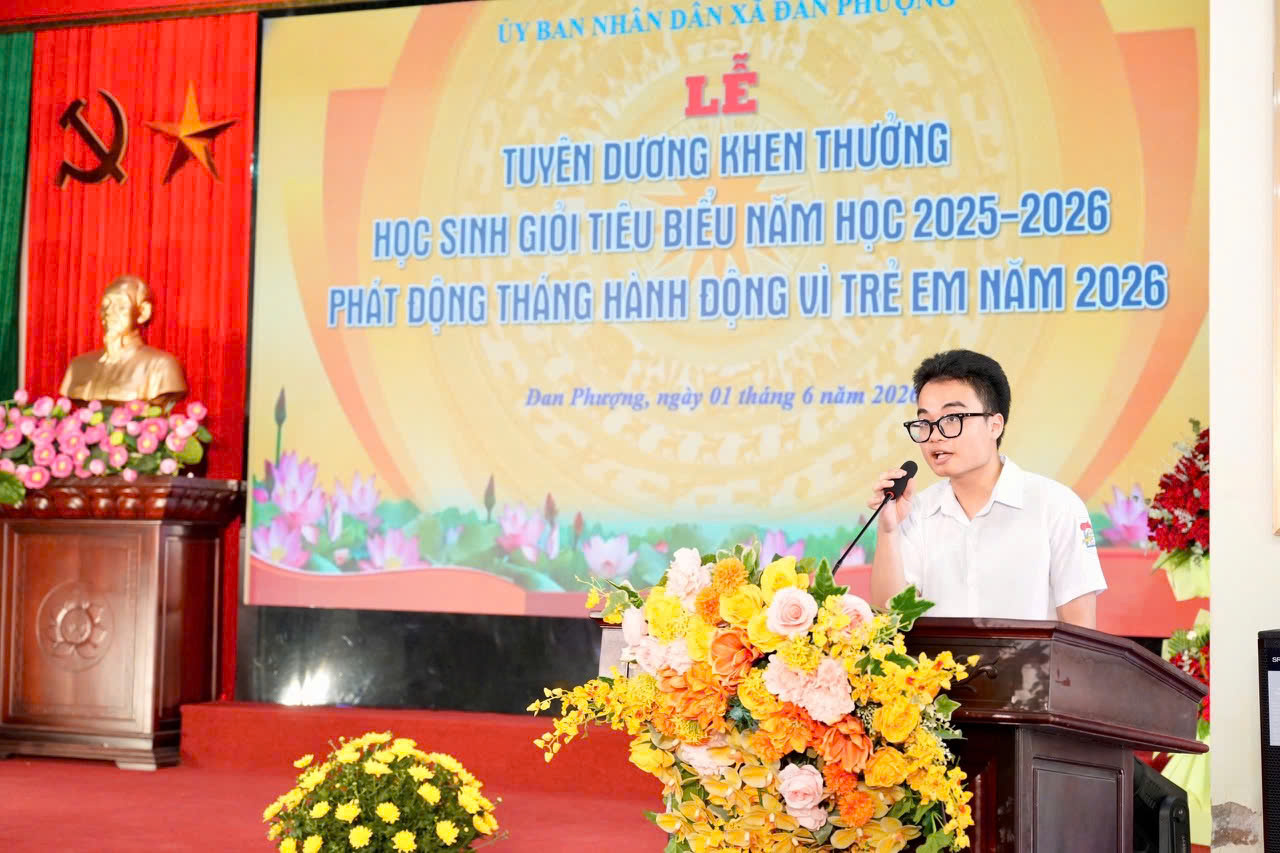 Đan Phượng tuyên dương học sinh giỏi tiêu biểu, phát động Tháng hành động vì trẻ em năm 2026