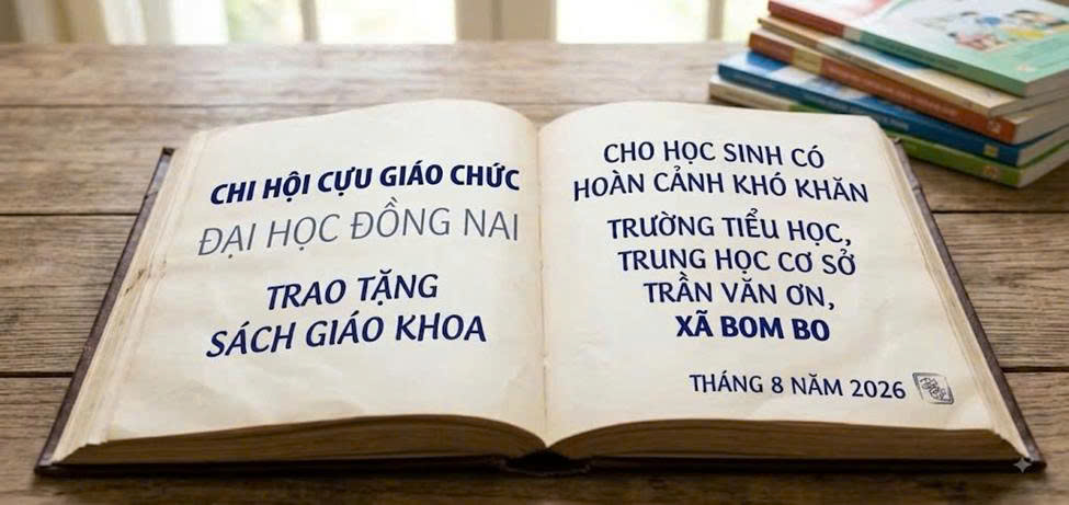 CHI HỘI CỰU GIÁO CHỨC ĐẠI HỌC ĐỒNG NAI TRAO TẶNG SÁCH GIÁO KHOA CHO HỌC SINH CÓ HOÀN CẢNH KHÓ KHĂN TRƯỜNG TIỂU HỌC, TRUNG HỌC CƠ SỞ TRẦN VĂN ƠN- XÃ BOM BO THÀNH PHỐ ĐỒNG NAI