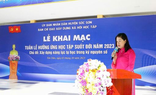 SÓC SƠN: KHAI MẠC TUẦN LỄ HƯỞNG ỨNG HỌC TẬP SUỐT ĐỜI NĂM 2023