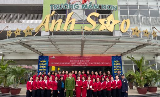 Trường MN Ánh Sao – Cầu Giấy: Tổ chức diễn tập phương án PCCC năm học 2022 – 2023