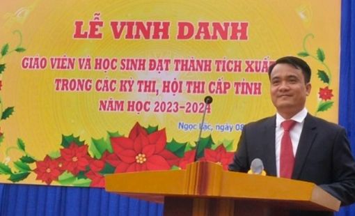 TRƯỜNG TRUNG HỌC PHỔ THÔNG NGỌC LẶC TỔ CHỨC LỄ VINH DANH GIÁO VIÊN VÀ HỌC SINH ĐẠT THÀNH TÍCH XUẤT SẮC TRONG CÁC KỲ THI, HỘI THI CẤP TỈNH NĂM HỌC 2023-2024