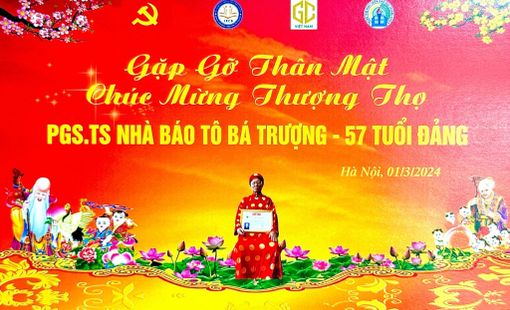 GẶP GỠ THÂN MẬT CHÚC MỪNG THƯỢNG THỌ PGS. TS. NHÀ BÁO TƠ BÁ TRƯỢNG 57 NĂM TUỔI ĐẢNG