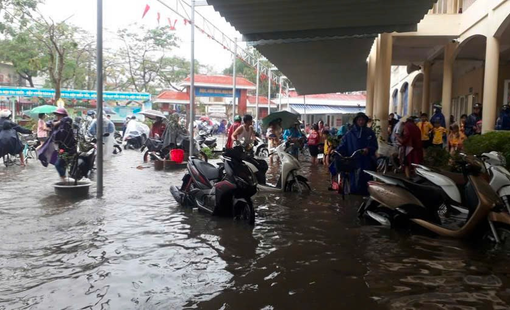 Cảnh báo lũ trên các sông, nhiều trường ở Hải Phòng đề xuất cho học sinh tạm nghỉ học