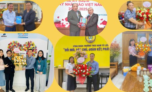 Lãnh đạo Tạp chí Giáo chức Việt Nam thăm và tặng hoa, sách cho một số trường trên địa bàn Hà Nội nhân dịp 20/11