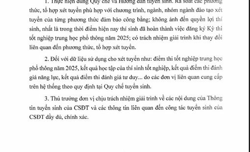 Bộ GD&ĐT yêu cầu các trường đại học công bố rõ ràng, đầy đủ thông tin tuyển sinh