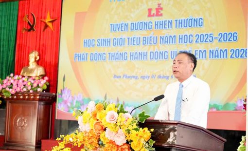 Đan Phượng tuyên dương học sinh giỏi tiêu biểu, phát động Tháng hành động vì trẻ em năm 2026