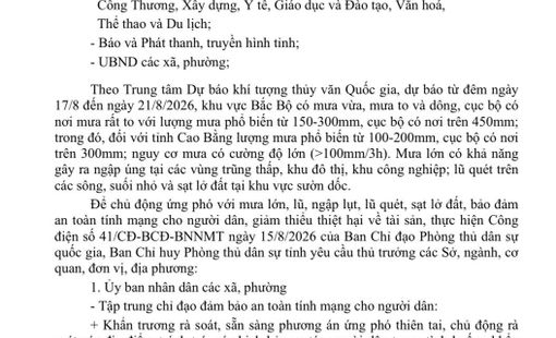 Cao Bằng chủ động bảo đảm an toàn trường học trước nguy cơ mưa lớn, lũ quét, sạt lở đất