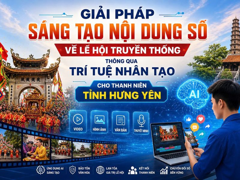 GIẢI PHÁP SÁNG TẠO NỘI DUNG SỐ VỀ LỄ HỘI TRUYỀN THỐNG THÔNG QUA TRÍ TUỆ NHÂN TẠO CHO THANH NIÊN TỈNH HƯNG YÊN
