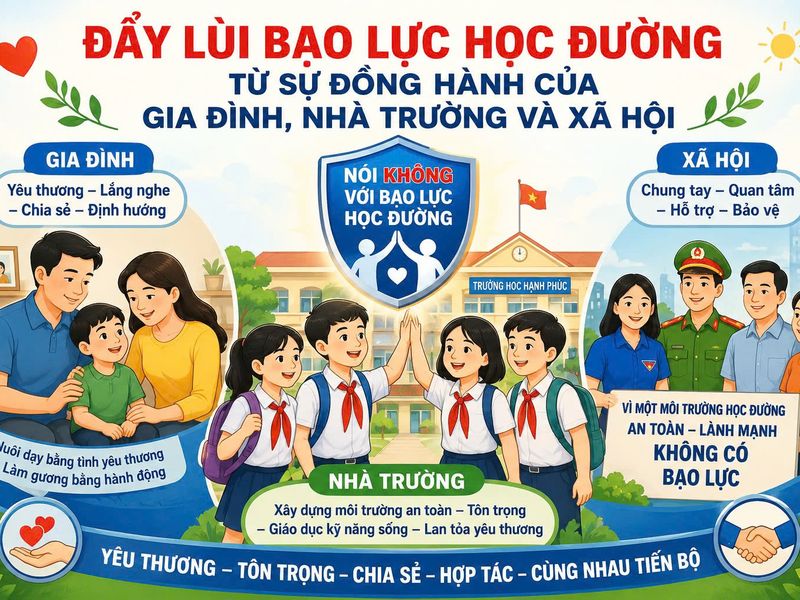 Đẩy lùi bạo lực học đường cần sự đồng hành của gia đình, nhà trường và xã hội