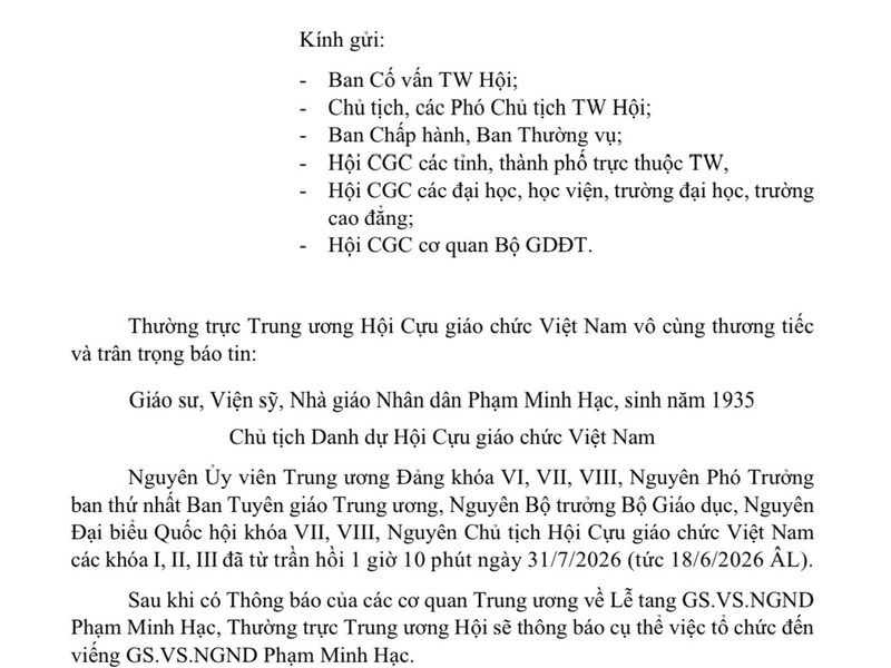 GS.VS.NGND PHẠM MINH HẠC TỪ TRẦN Ở TUỔI 91
